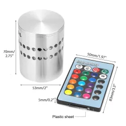 LED seinävalo spiraalireiällä - RGB - etäohjain
