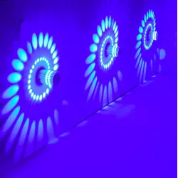 LED wall light with spiral hole - RGB - remote controllerWall lights