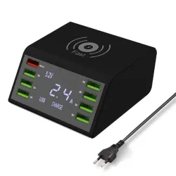 CargadoresPantalla LED USB 60W - cargador inalámbrico multiport - carga rápida 3.0