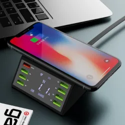 CargadoresPantalla LED USB 60W - cargador inalámbrico multiport - carga rápida 3.0