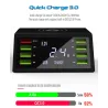 CargadoresPantalla LED USB 60W - cargador inalámbrico multiport - carga rápida 3.0