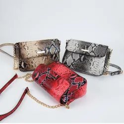 Schlangenhautmuster - kleine Schultertasche