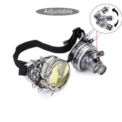 Steampunk & gothic round lasit - vintage rivet goggle valolla