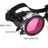 Steampunk & gothic round lasit - vintage rivet goggle valolla