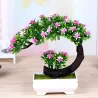 Fiori rosa e viola giapponesi - vaso bonsai artificiale