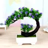 Fiori rosa e viola giapponesi - vaso bonsai artificiale