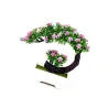 Japansk rosa & lila blommor - konstgjord bonsai pott