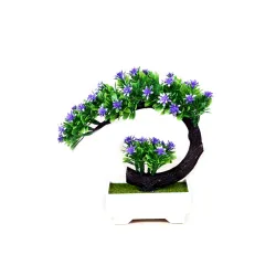 Fiori rosa e viola giapponesi - vaso bonsai artificiale