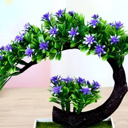 Fiori rosa e viola giapponesi - vaso bonsai artificiale