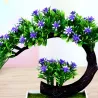 Fiori rosa e viola giapponesi - vaso bonsai artificiale