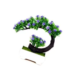 Fiori rosa e viola giapponesi - vaso bonsai artificiale
