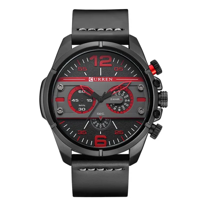 RelojesReloj de cuarzo deportivo de cuero de lujo