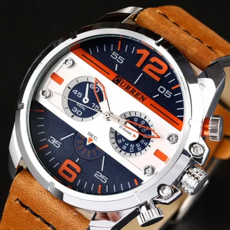RelojesReloj de cuarzo deportivo de cuero de lujo