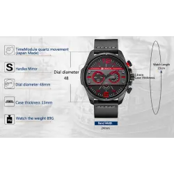 RelojesReloj de cuarzo deportivo de cuero de lujo