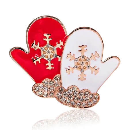 BrochesGuantes de Navidad - broche de cristal