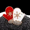 Christmas gloves - crystal brooch