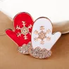 Christmas gloves - crystal brooch