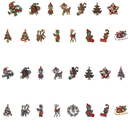 Weihnachtskristall Broschen
