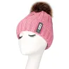 Warm winter wool hat with pom pom