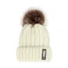 Warm winter wool hat with pom pom