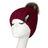 Warm winter wool hat with pom pom