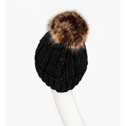 Varm vinterull hatt med pom pom