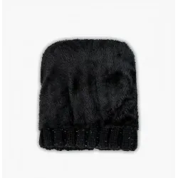 Warm winter wool hat with pom pom