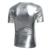 T-shirt métallique brillant - manche courte