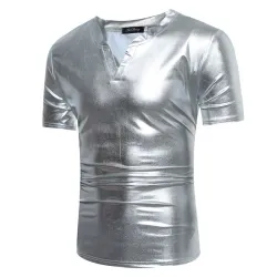 T-shirt in metallo lucido - manica corta