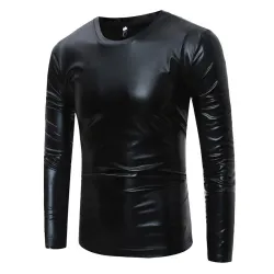 Błyszcząca metaliczna koszulka - długi rękawT-shirt