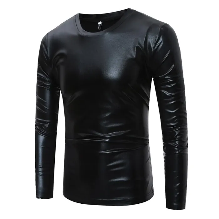 Shiny metallic t-shirt - long sleeve