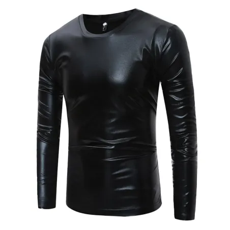 Błyszcząca metaliczna koszulka - długi rękawT-shirt
