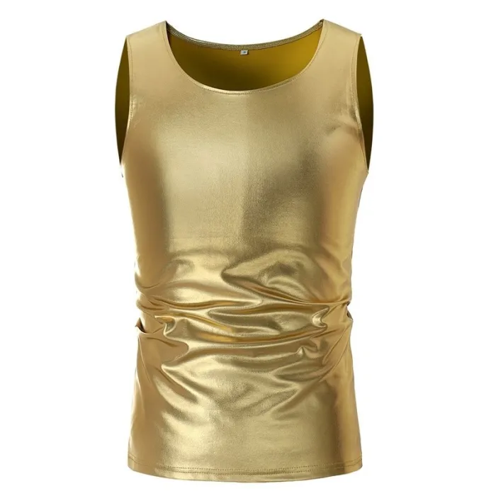 T-shirt in metallo lucido - gilet senza maniche