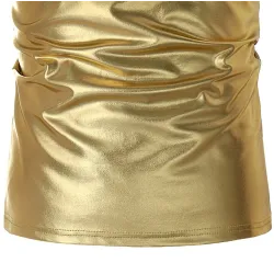 Błyszcząca metaliczna koszulka - kamizelka bez rękawówT-shirt