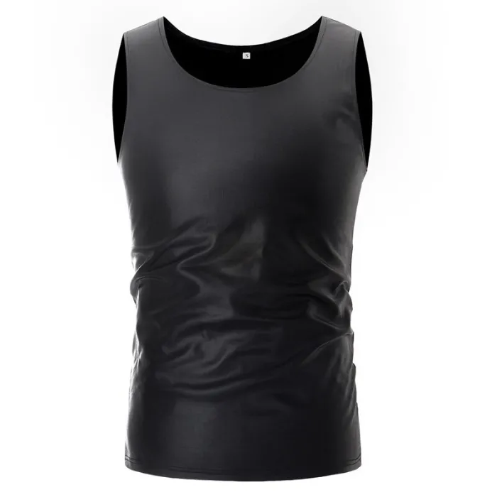 Shiny metallic t-shirt - ärmlös väst