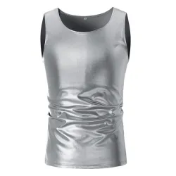 T-shirt in metallo lucido - gilet senza maniche