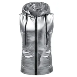Chandail métallique brillant - gilet sans manches