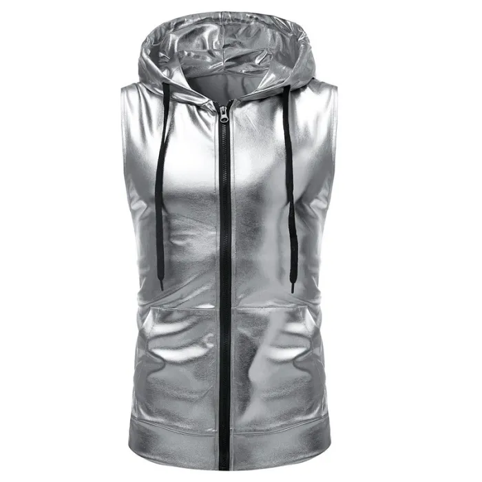 Chandail métallique brillant - gilet sans manches