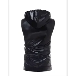 Shiny metallic hoodie - sleeveless vest