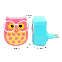 LED owl wall night light - light control sensor - EU plug