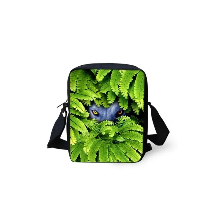 Animais em folhas - pequeno saco crossbody