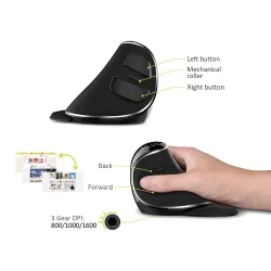 MouseRatón inalámbrico vertical ergonómico M618 Plus con reposamanos extraíble