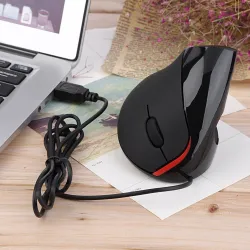 MouseRatón óptico vertical - USB con cable - 2400DPI - 2.4GH - ergonómico