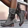 BotasBotas de invierno de cuero con cierre trasero