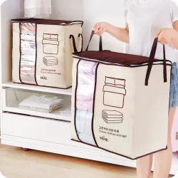 Non-woven portable clothes storage bag - foldable organizer