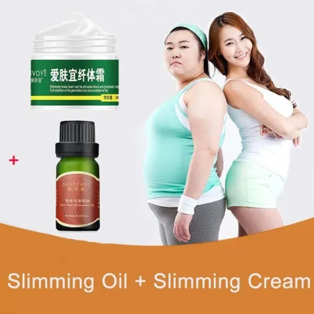 Slimming eterisk olja - kroppsformning - fettförbränning - anti cellulit massageolja & grädde