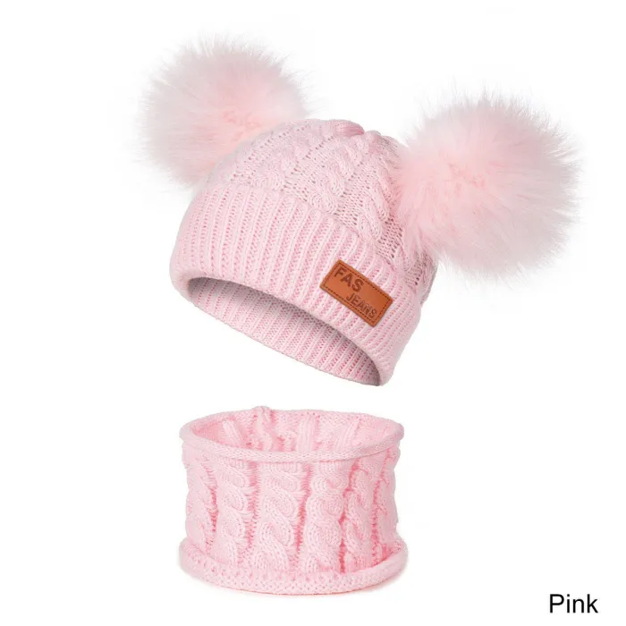 Kids wool hat & scarf - set 2 pieces