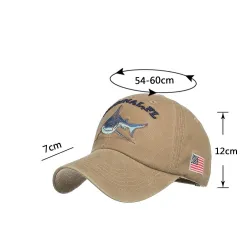 Vintage original Shark - broderi bomull baseball cap - unisex