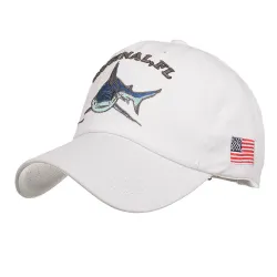 Vintage originale Shark - cappello da baseball in cotone ricamo - unisex