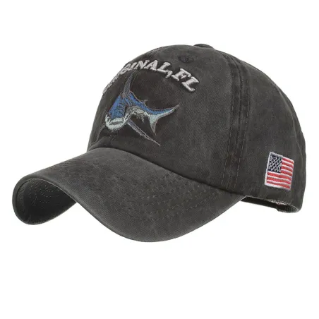 Vintage originale Shark - cappello da baseball in cotone ricamo - unisex